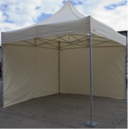 Express-Profi Pavillon - Faltzelt 3,0x3,0m , Farbe Natur(Beige) mit 2 Einplanungen 3,0x2,0m 