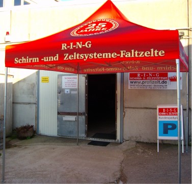 R-I-N-G Schirm  -und Zeltsysteme - Faltzelte                            Seit  ber 35 Jahren ! 1989 - 2024
